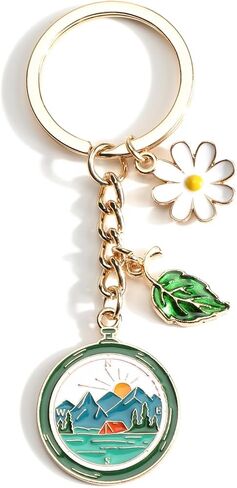 Camping Keychain Mountain and Lake Charm Natural Scenery Keycharm for Women Nature Lover Gift for Keys and Bags in Saudi Arabia