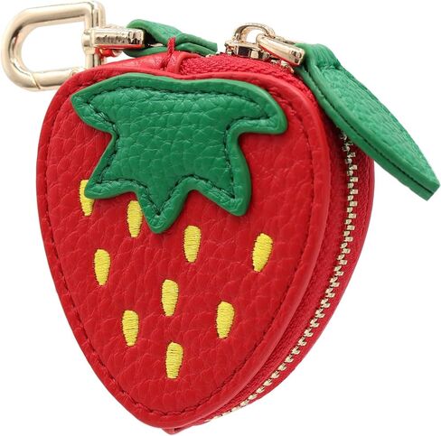 MC Fashion PU Leather Fruit Mini Coin Purse - Cute Multi-Use Bag Charm Keychain for Women Girls in Saudi Arabia