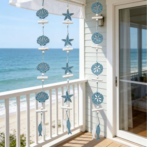 3pcs Hanging Coastal Wall Decor, Minimalist Mediterranean Style Wall Ornament with Starfish and Seashells, Beach Wall Decor for Indoor in Saudi Arabia