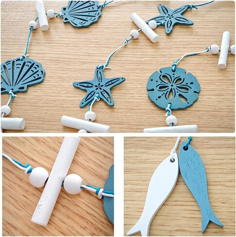 3pcs Hanging Coastal Wall Decor, Minimalist Mediterranean Style Wall Ornament with Starfish and Seashells, Beach Wall Decor for Indoor in Saudi Arabia