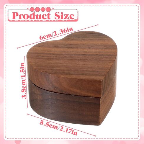 Rings Boxes, Wooden Ring Boxes, Engagement Rings Box Holder, Heart Shaped Jewelry Ring Storage Box for Proposal, Anniversary in Saudi Arabia