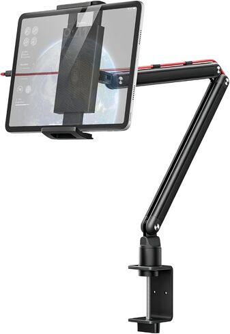حامل ذراع اللوحي للمكتب ، حامل حامل مراقب محمول 15.6 '' ، 17.3 '' ، حامل الذراع من سبائك الألومنيوم مع جبل 360 درجة دوار متوافق مع 4.7-17.3 بوصة قرص ، الهاتف الخلوي (أسود) in Kuwait