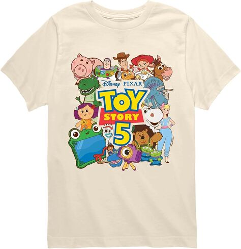 Toy Story 5 - مجموعة الشخصيات - تي شيرت برسومات بأكمام قصيرة للأولاد الشباب in Kuwait