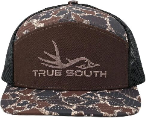 True South Men's Brown Camo Trucker Hat — Embroidered Duck Logo, Mesh Back, Adjustable Snapback. in Kuwait