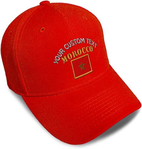 Custom Baseball Caps for Men & Women Embroidered Morocco Flag Embroidery Ladies & Men Baseball Hats Acrylic in Kuwait