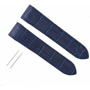 Ewatchparts 23mm Leather Watch Band Strap Compatible With Cartier 38mm Santos 100 XL Blue Includes Screw in Saudi Arabia