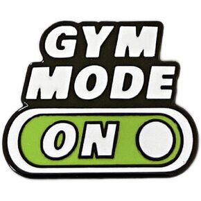 Gym Mode On Enamel Pin, Fitness - Inspired Metal Brooch, Workout Motivation Badge for Gym Lovers, Backpacks & Jackets in Saudi Arabia