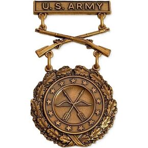 Army Excellence in Competion Bronze Rifle USA Made Military Badge Antique Bronze Color Lapel Pin Size: 1 3/8" x 2.3/8" in Saudi Arabia