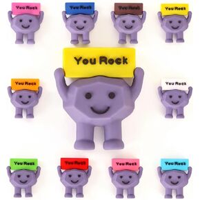 Mini Rubber Stone Positive Gifts You Rock Mini Rubber Figures Decorations and Encouragement Birthday Motivational Gifts for Colleague Staff Teacher Classroom Must Haves 10 pcs in Saudi Arabia