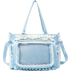Fozehlad Nylon Ita Bag with Clear Window, DIY Display Crossbody Bag for Anime Collection, Waterproof Messenger Shoulder Bag in Saudi Arabia