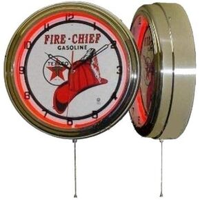 Texaco 16" Fire Chief Gasoline Motor Oil Gas Station Sign Neon Clock by MCA in Saudi Arabia