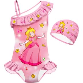 JAZZMAD Toddler Girls Graphic Swimsuits One Piece Ruffle Swimwear Kids Fashion Bathing Suit in Saudi Arabia