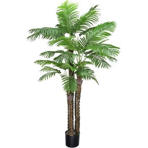 ROOMTEC Artificial Phoenix Palm Tree,8FT Pre Potted Faux Greenery Plant, Outdoor Indoor Large Faux Coconut Silk Palm Plants Tropical Fake Tree for Outside Porch Patio Garden Home Office Decor in Saudi Arabia
