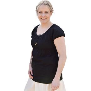 Battle-Merchant Aren Medieval Short Sleeve Blouse – 100% Cotton with Adjustable Neckline in Saudi Arabia