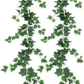 Hoteam 2 Pcs 71 inches Artificial Ivy Vines Garland Green Fake Ivy Garland Faux Hanging Plants with Silk Leaves Greenery Spring Decor for Indoor Outdoor Wedding Home Room Wall Decor in Kuwait