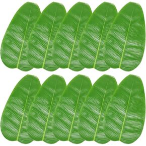 10 Pcs 23 Inch Artificial Banana Leaves Faux Tropical Leaves Hawaiian Luau Banana Leaf Plates in Saudi Arabia