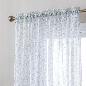 SLEEP ZONE Sheer Curtains for Bedroom Living Room, Floral Printed Sheer Curtains 63 inch Length 2 Panels Light Filtering Farmhouse Window Treatments Drapes with Rod Pocket, 51" W ×63" L, Sage Green in Saudi Arabia