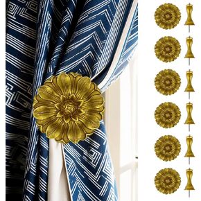 Curtain Holdbacks, Set of 2 Curtain Tiebacks, Curtain Ties, Decorative Curtain Hooks for Drapes, Curtain Tiebacks Wall Mounted with Magnetic Curtain Closure, Window Treatment Holdbacks in Kuwait