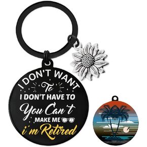 Retirement Keychain Gifts for Women Men - I’m Retired Keyring with Sunflower Charm, Coworker Leaving Gift for Office Farewell in Saudi Arabia