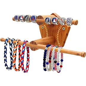 Yigney Baseball or Softball Necklace Organizer Wooden Holder, Championship Ring Display Holder, Softball Ring, Sports Ring Jewelry Towers, Wall-mounted Display Gifts for Baseball Softball fans in Saudi Arabia