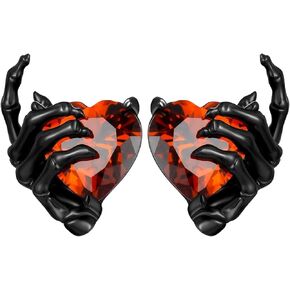 Skull Skeleton Hand Stud Earrings Crystal, Ghost Earrings Goth Skeleton Jewelry Gifts for Women, Hand Hoop Earrings in Saudi Arabia