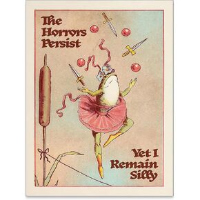 WIUHIO Funny Juggling Frog Wall Art Whimsical Dancing Animal Poster Vintage Fantasy Aesthetic Canvas Prints for Office Bedroom Living Room Wall Decor 12X16 inch Unframed in Saudi Arabia