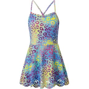 Girl Swimsuit One Piece Swim Dress Cutout Bathing Suit for Kidswith Adjustable Cross Straps 6-14 Years Swimwear in Saudi Arabia