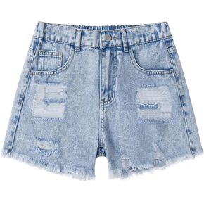 Jean Shorts for Teen Girls Y2k Baggy Ripped High Waisted Distressed Raw Hem Cute Summer Denim Shorts 13-16Y in Saudi Arabia
