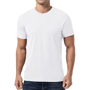 QUALFORT Men's T-Shirt, Ultra-Soft Viscose Blend, Breathable Classic Fit Short Sleeve Tee in Saudi Arabia
