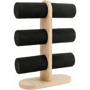 New 3 Tier Bracelet Holder Display, Wooden Detachable Bracelet Watch Organizer Stand Rack for Selling(Black) in Saudi Arabia