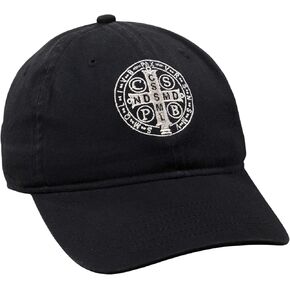 St. Benedict Ball Cap Black, 100% Cotton Adjustable Buckle Hat, Catholic Religious Baseball Cap, Classic Faith Apparel for Men and Women in Saudi Arabia