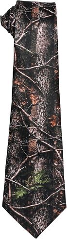 ASVP Shop Camo Necktie for Men Woodland Tree Bark Camouflage Print Tie Hunting Inspired Brown Green Dress Tie for Outdoors Rustic Wedding Work Party in Saudi Arabia