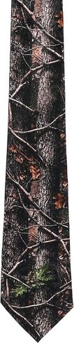 ASVP Shop Camo Necktie for Men Woodland Tree Bark Camouflage Print Tie Hunting Inspired Brown Green Dress Tie for Outdoors Rustic Wedding Work Party in Saudi Arabia