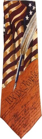 Men's Collectible Patriotic Novelty Men's Constitution American Flag Necktie July 4th in Saudi Arabia
