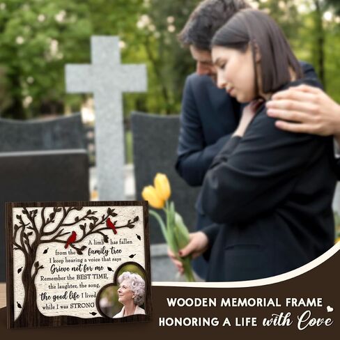 Memorial Gifts for Loss of Loved One – Cardinal Sympathy Picture Frame, Bereavement Gift for Loss of Mom Dad Grandma Grandpa, Family Tree Memorial Photo Frame, Funeral Remembrance Keepsake Decor in Saudi Arabia
