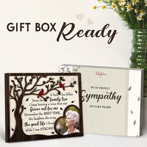 Memorial Gifts for Loss of Loved One – Cardinal Sympathy Picture Frame, Bereavement Gift for Loss of Mom Dad Grandma Grandpa, Family Tree Memorial Photo Frame, Funeral Remembrance Keepsake Decor in Saudi Arabia