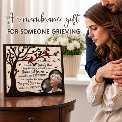 Memorial Gifts for Loss of Loved One – Cardinal Sympathy Picture Frame, Bereavement Gift for Loss of Mom Dad Grandma Grandpa, Family Tree Memorial Photo Frame, Funeral Remembrance Keepsake Decor in Saudi Arabia