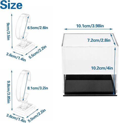 Acrylic Watch Display Case with 2 Sizes C-shaped Stands, Single Transparent Watch Organizer with Black Base, Dustproof Protection Showcase for Men, Boyfriend, Birthday, Father's Day Gift in Saudi Arabia