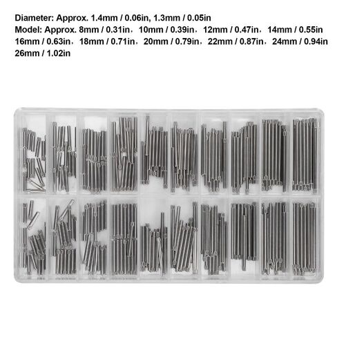 1.3-1.4mm Diameter 8-26mm Length Watch Band Pins Professional Spring Bars Watch Bracelet Pin Replacement in Saudi Arabia
