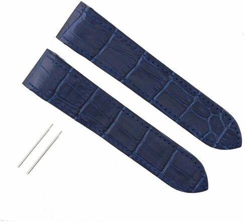 Ewatchparts 23mm Leather Watch Band Strap Compatible With Cartier 38mm Santos 100 XL Blue Includes Screw in Saudi Arabia