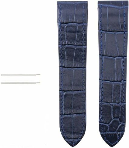 Ewatchparts 23mm Leather Watch Band Strap Compatible With Cartier 38mm Santos 100 XL Blue Includes Screw in Saudi Arabia