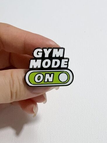Gym Mode On Enamel Pin, Fitness - Inspired Metal Brooch, Workout Motivation Badge for Gym Lovers, Backpacks & Jackets in Saudi Arabia