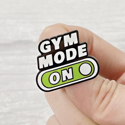 Gym Mode On Enamel Pin, Fitness - Inspired Metal Brooch, Workout Motivation Badge for Gym Lovers, Backpacks & Jackets in Saudi Arabia