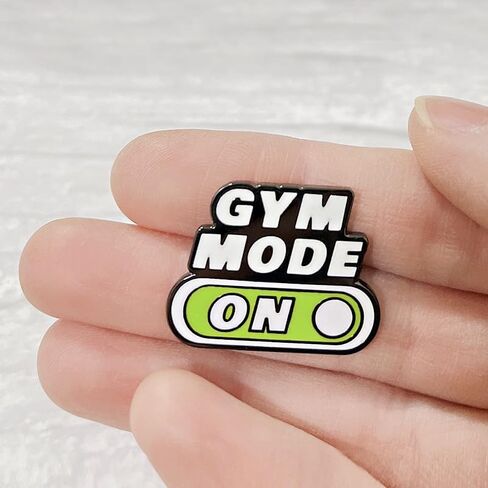 Gym Mode On Enamel Pin, Fitness - Inspired Metal Brooch, Workout Motivation Badge for Gym Lovers, Backpacks & Jackets in Saudi Arabia