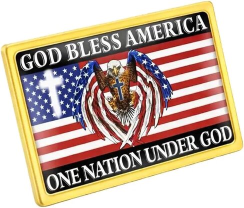 God Bless America دبوس طية صدر السترة من المينا للإيمان الوطني - شارة دينية بعلم الولايات المتحدة الأمريكية، بروش حرية الفخر الأمريكي للمحاربين القدامى والكنيسة وعيد الاستقلال والهدايا in Kuwait