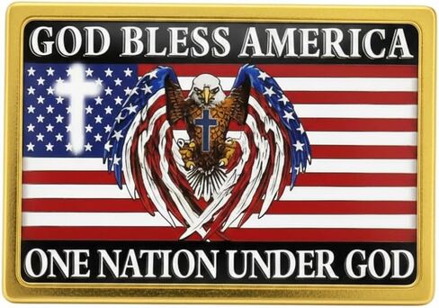 God Bless America دبوس طية صدر السترة من المينا للإيمان الوطني - شارة دينية بعلم الولايات المتحدة الأمريكية، بروش حرية الفخر الأمريكي للمحاربين القدامى والكنيسة وعيد الاستقلال والهدايا in Kuwait