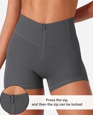 CoreFlex Cargo Pocket Workout Shorts for Women Scrunch Zipper 3.6" High Waisted Yoga Gym Shorts in Kuwait