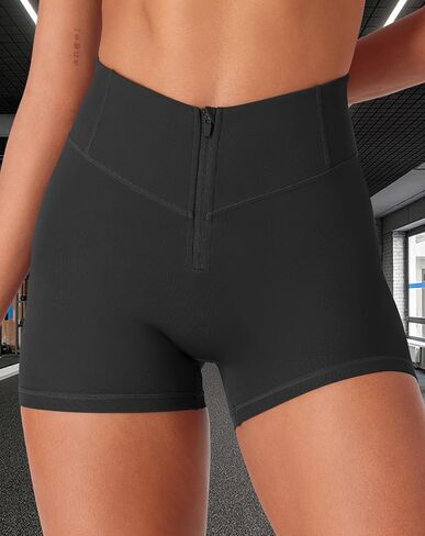 CoreFlex Cargo Pocket Workout Shorts for Women Scrunch Zipper 3.6" High Waisted Yoga Gym Shorts in Kuwait