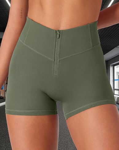 CoreFlex Cargo Pocket Workout Shorts for Women Scrunch Zipper 3.6" High Waisted Yoga Gym Shorts in Kuwait