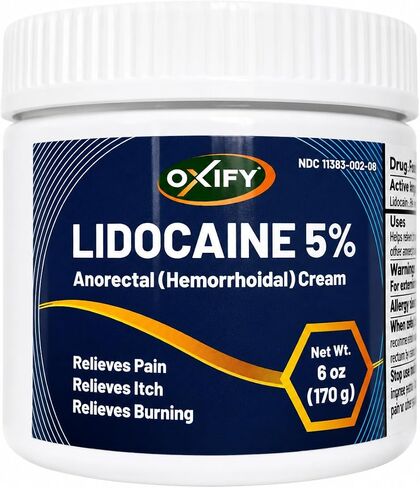 Oxify 5% Lidocaine Anorectal Cream for Hemorrhoids – Fast-Acting Lidocaine Cream for Itch Relief | 6oz (170g) in Saudi Arabia